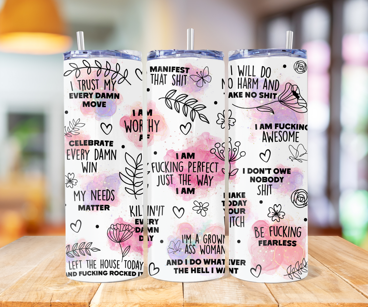 010 - I Am Perfect Just The Way I Am Mental Health Affirmation Stainless Steel Tumbler 20oz