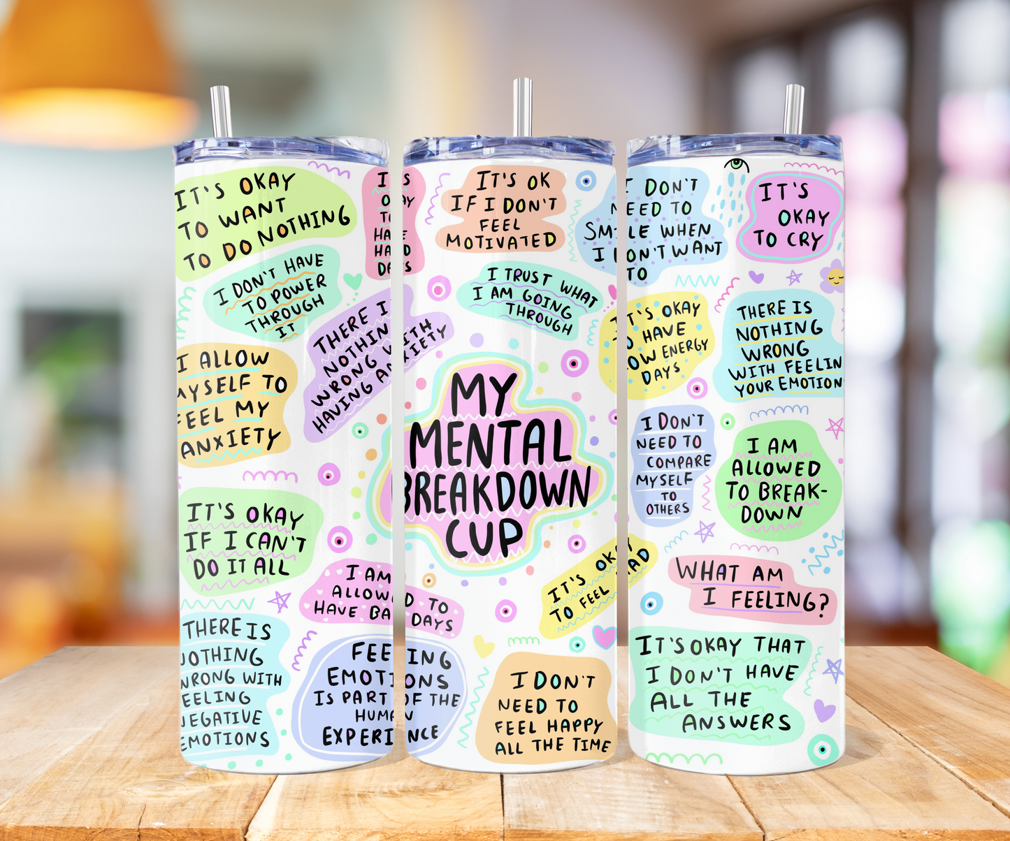 008 - My Mental Breakdown Cup Mental Health Affirmation Stainless Steel Tumbler 20oz